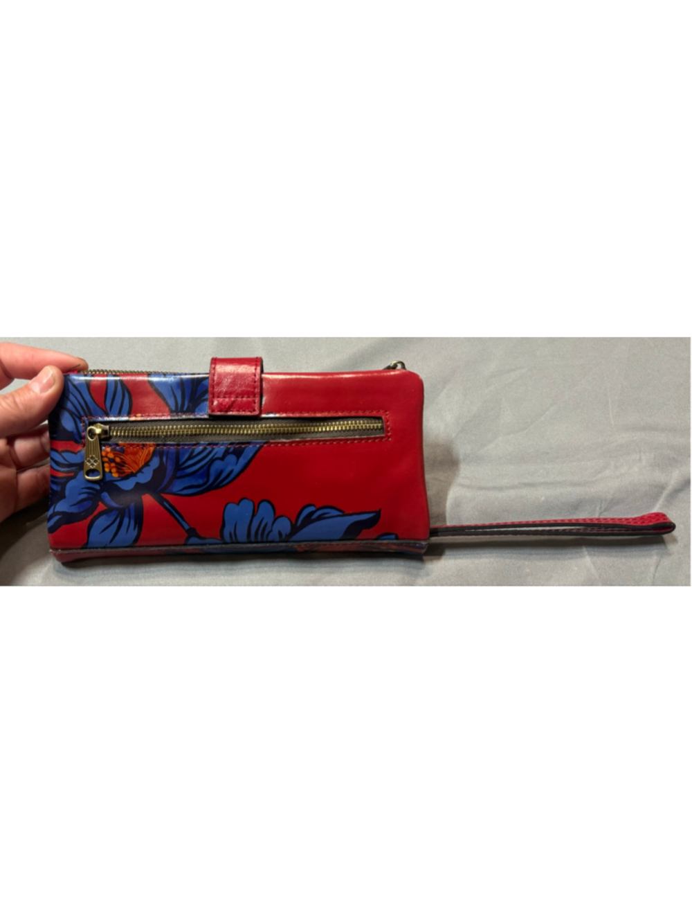 Women's Patricia Nash Annesley Leather wristlet Wallet One Size Red Blue - Picture 4 of 8